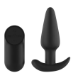 Passion Play Silicone Vibrating Butt Plug with Remote- Black